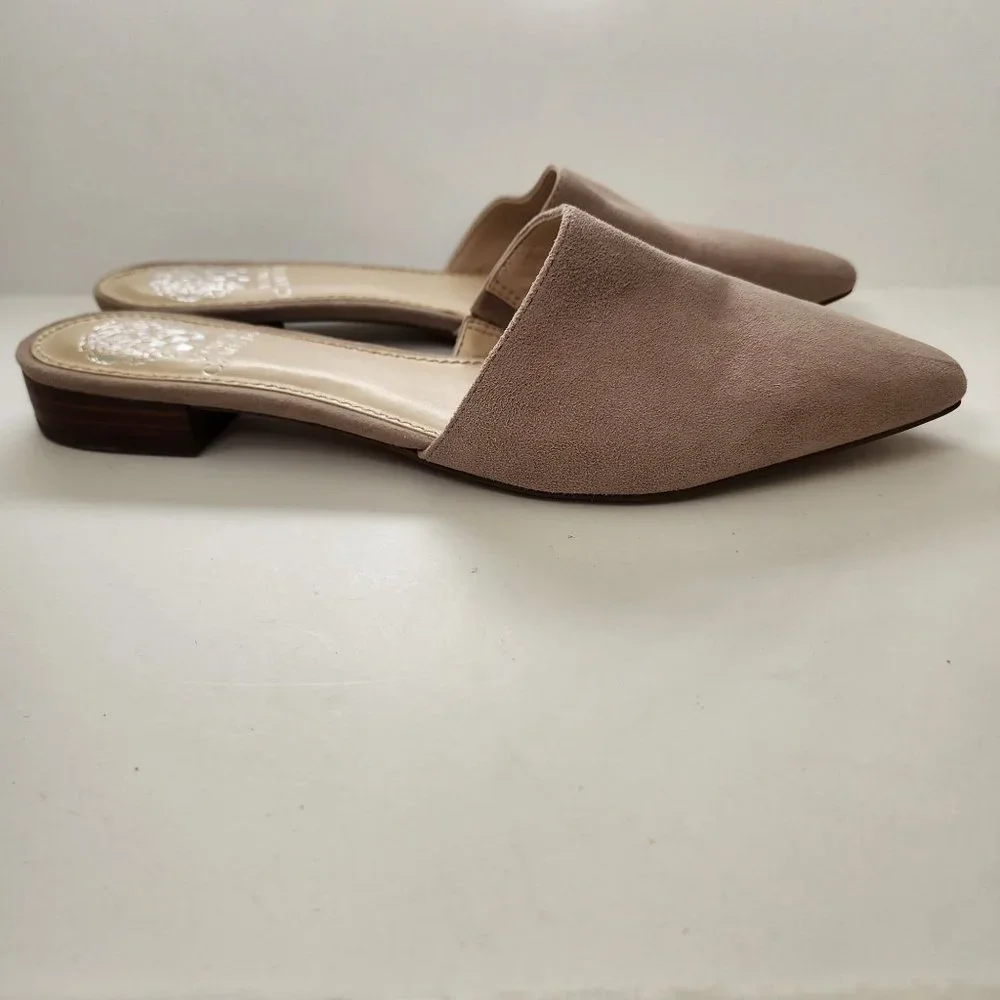 Vince Camuto Womens Suede Mules 8M Tan Slip-On Shoes - Picture 7 of 10